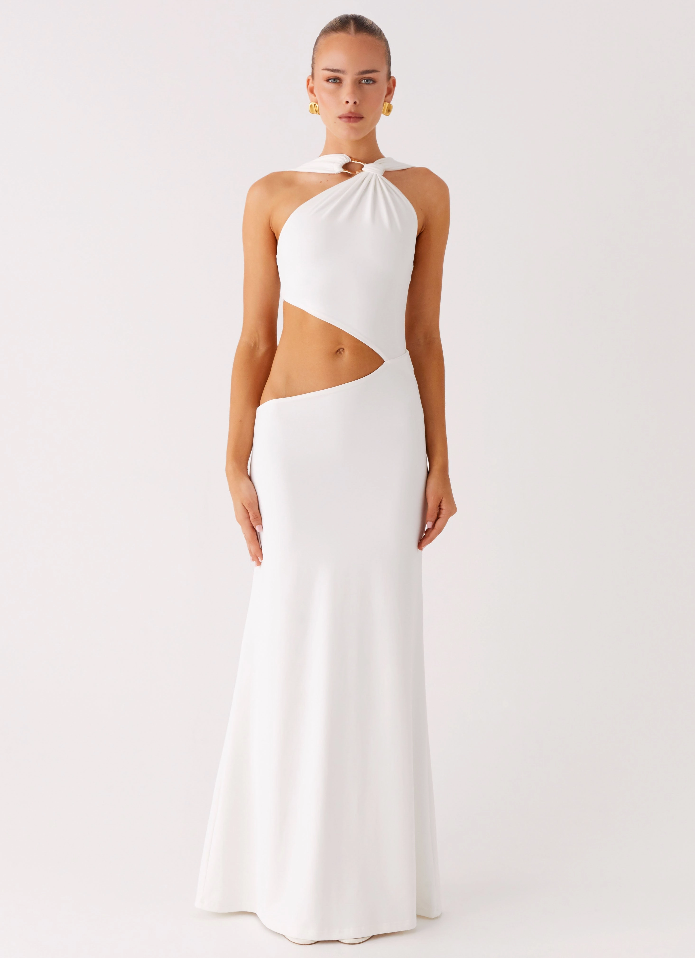 Vibrant Hue Juliander Knot Maxi Dress - White