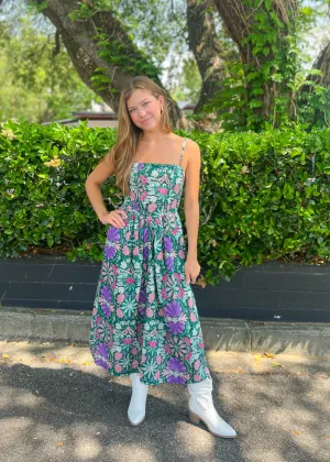 CATHERINE FLORAL OPEN-BACK MIDI DRESS Comfortable apparel Subtle Glow Halter-Neck CATHERINE FLORAL OPEN-BACK MIDI DRESS