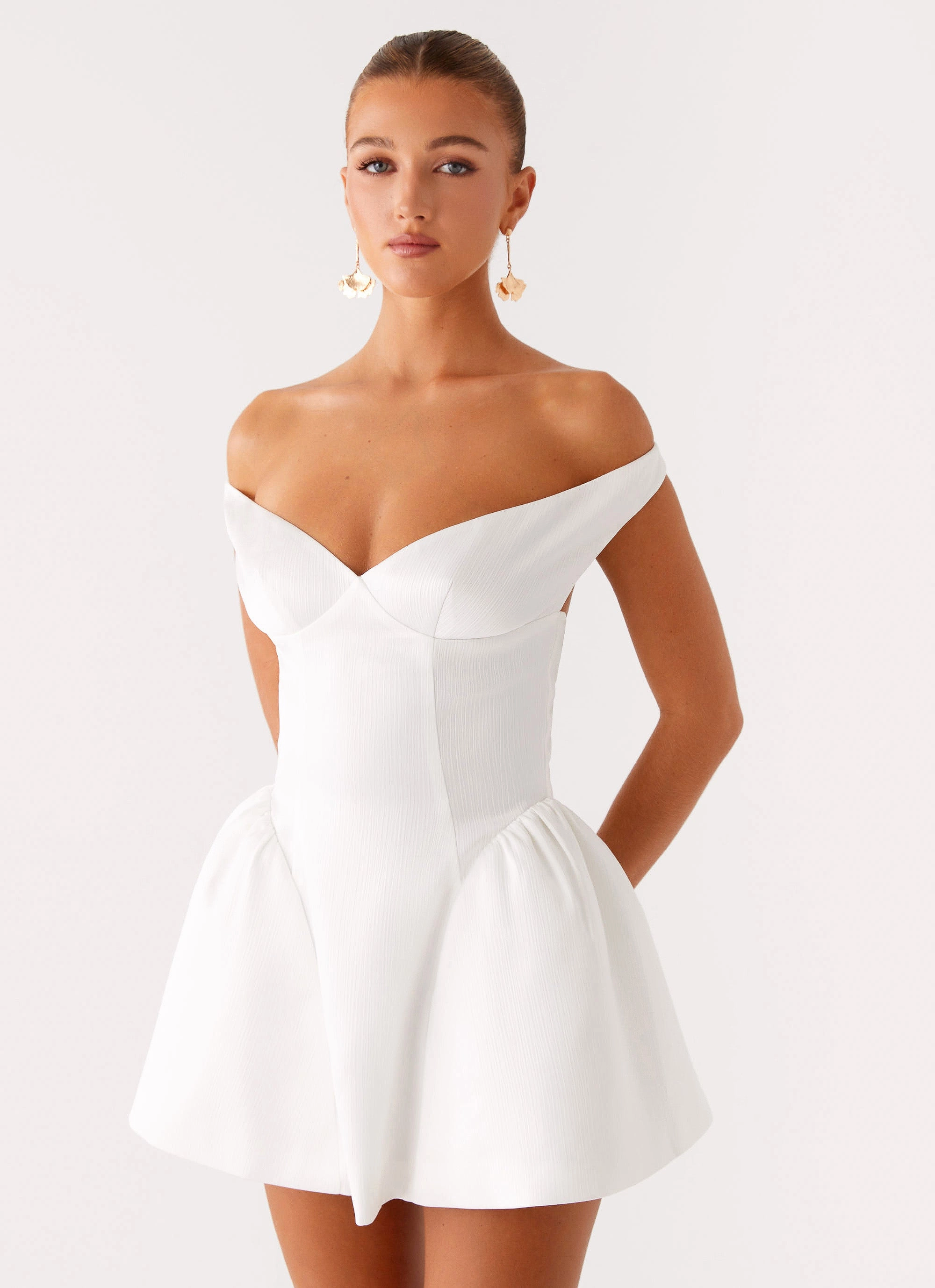 Cavella Mini Dress - White Casual and Smart
