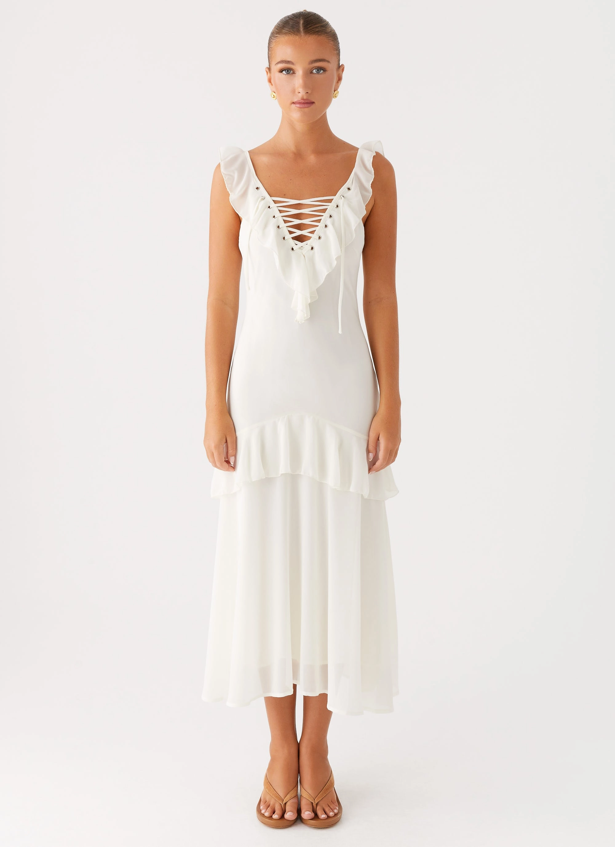 Lounge Mood Ready Anytime Celie Midi Dress - Ivory