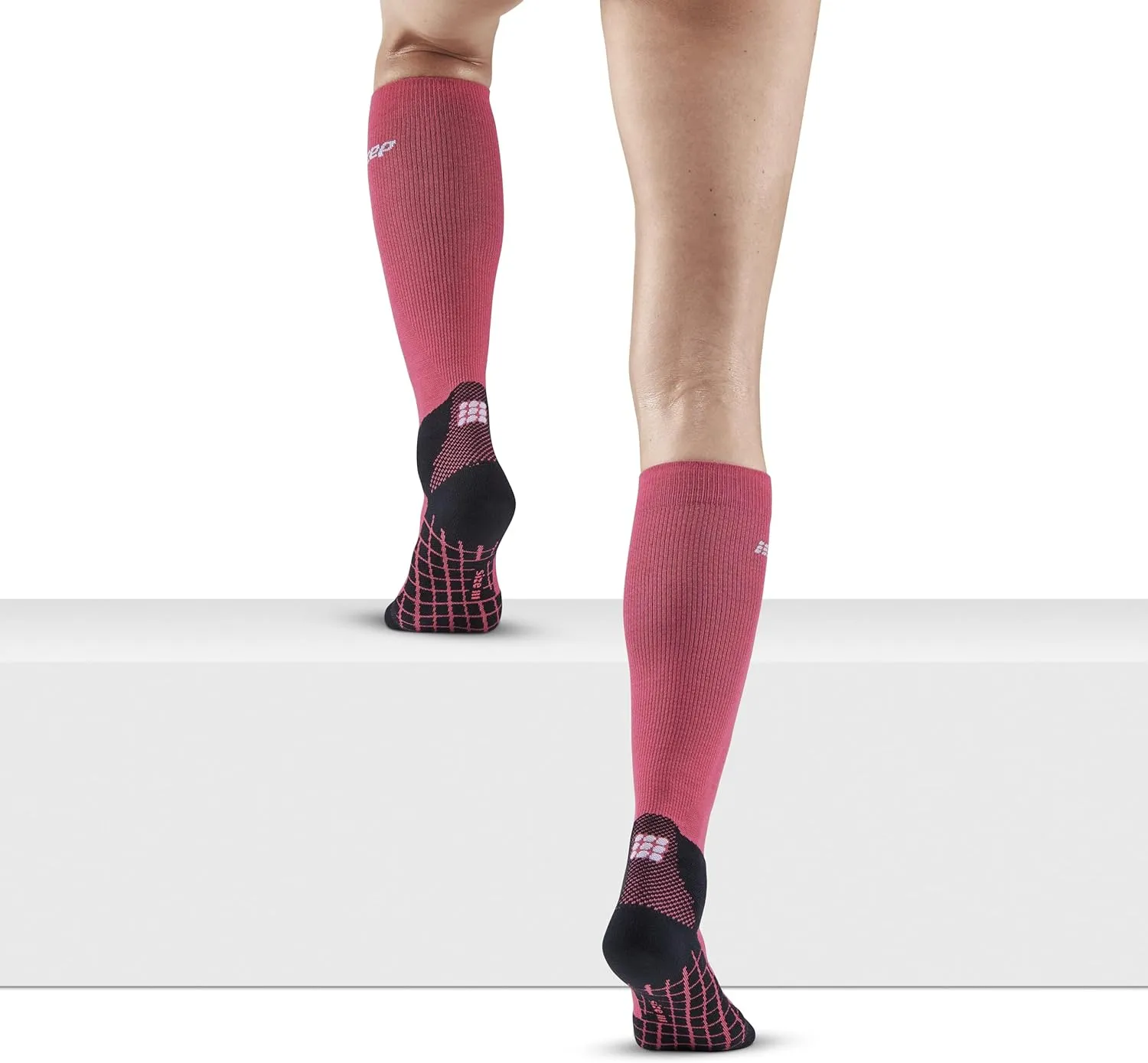 CEP Womens Hiking Socks, 20-30 mmHg Compression, Light Merino Wool, Tall Knee High