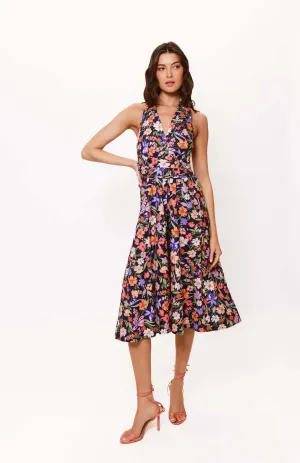 Charcoal Grey Alessia Dress in Navy Multi Tropical Garden Alessia Dress in Navy Multi Tropical Garden Shiny Zip