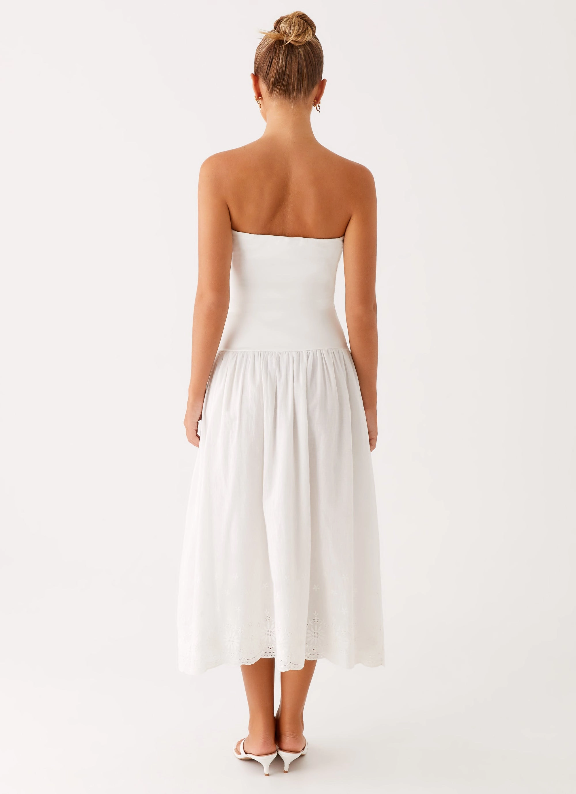 Dreamy Layers Cherry Skies Midi Dress - White
