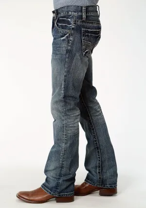 Chic Accent Tin Haul 1206 Mens Blue 100% Cotton Deep V Jeans Tin Haul 1206 Mens Blue 100% Cotton Deep V Jeans Casual Cool Timeless Comfort