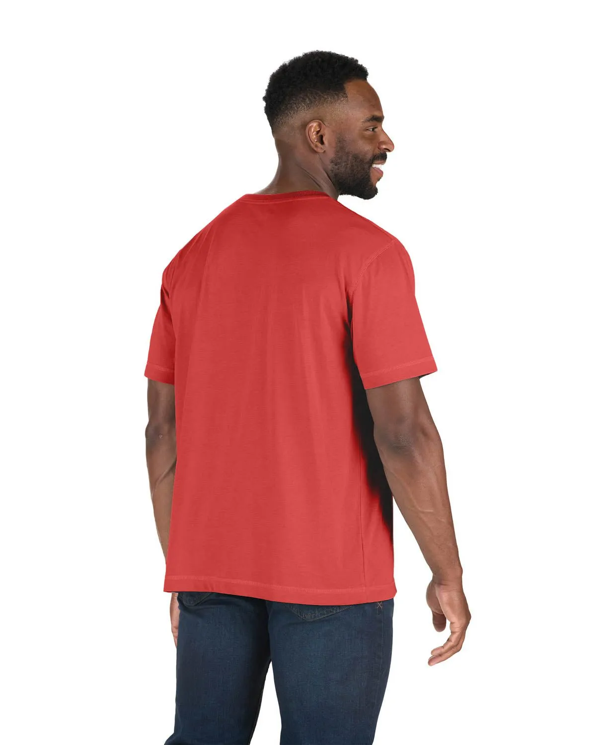 Berne Mens Deep Red Cotton Blend Light Performance Tee S/S Wrinkle-Resistant
