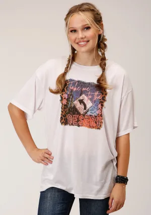 Chic Design Roper Womens Take Me To The Desert White Poly/Rayon S/S T-Shirt Roper Womens Take Me To The Desert White Poly/Rayon S/S T-Shirt Eco-Friendly Fabric