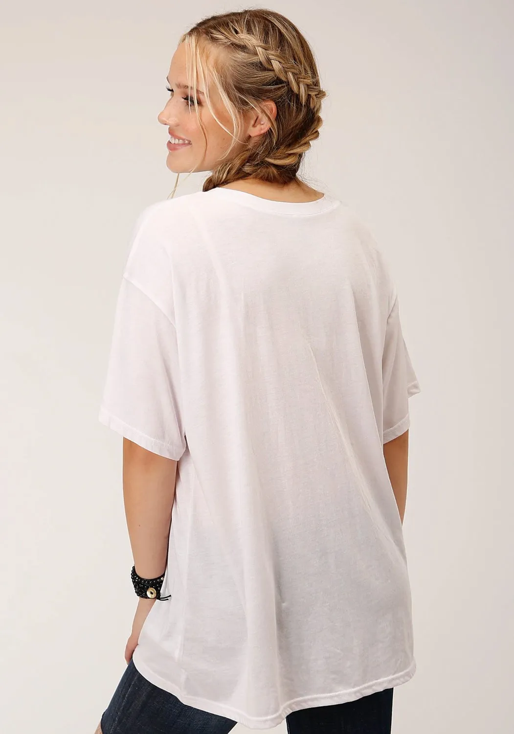 Roper Womens Take Me To The Desert White Poly/Rayon S/S T-Shirt Premium Pima Cotton High-Quality Craftsmanship