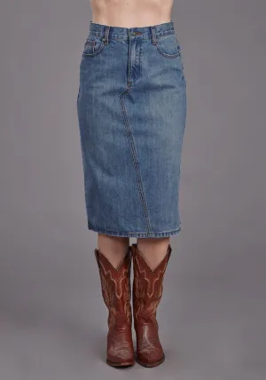 Chic Design Stetson Womens Asymmetrical Seam Medium Wash 100% Cotton Skirt Go-To Style Stetson Womens Asymmetrical Seam Medium Wash 100% Cotton Skirt