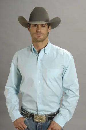 Chic Fashion Stetson Mens Blue 100% Cotton L/S Solid Oxford Button Down Western Shirt Seamless Side Panels Stetson Mens Blue 100% Cotton L/S Solid Oxford Button Down Western Shirt