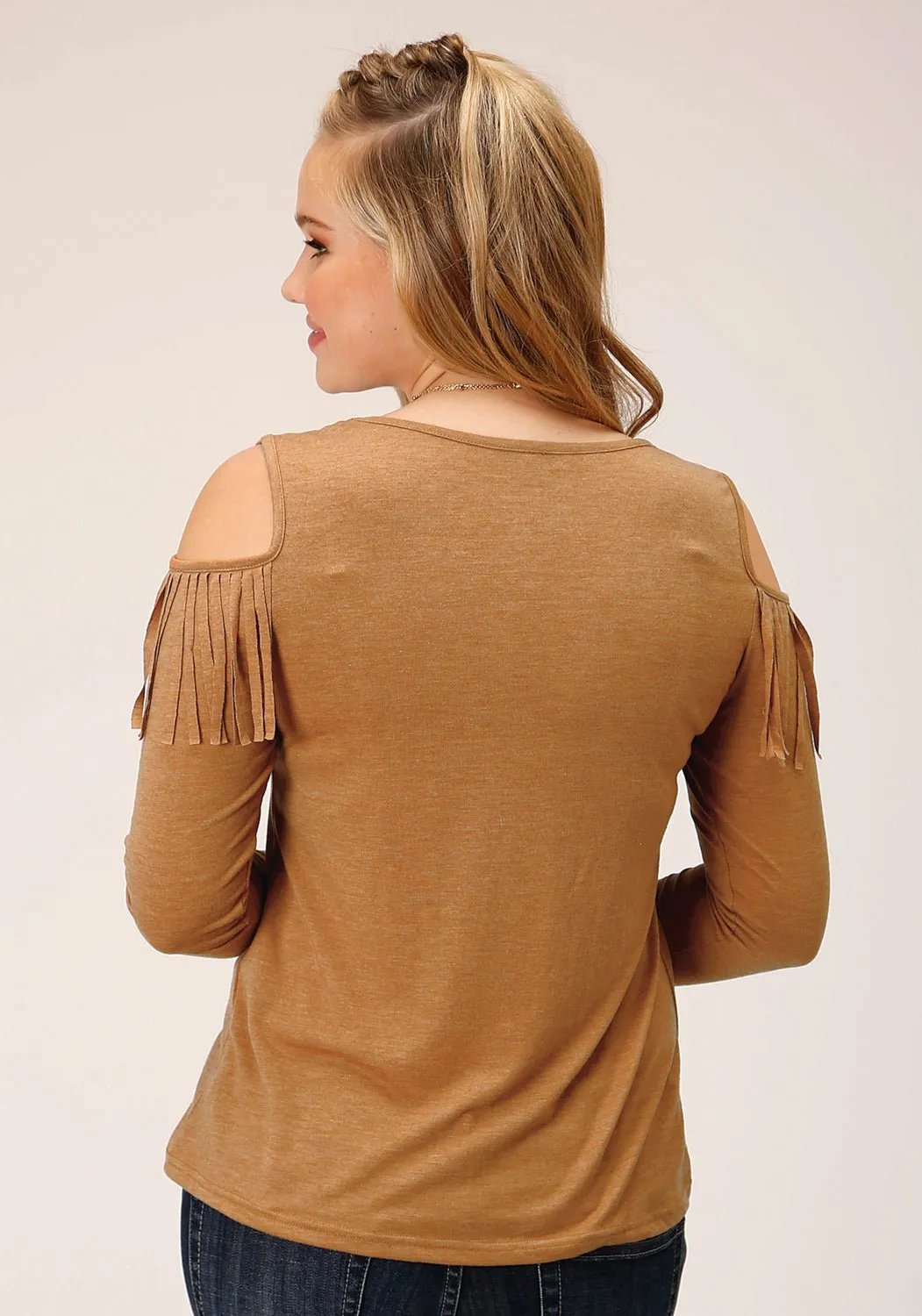 Roper Womens Longhorn Skull Tobacco Poly/Rayon L/S Tunic Comfy Layer