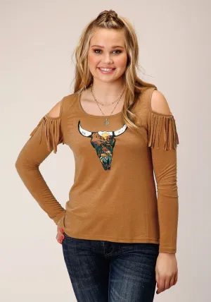 Chic Options Roper Womens Longhorn Skull Tobacco Poly/Rayon L/S Tunic Roper Womens Longhorn Skull Tobacco Poly/Rayon L/S Tunic Advanced Moisture Management