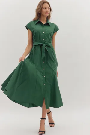 Chic Wear Harriet Button Front Midi Dress Harriet Button Front Midi Dress Fitted Mood Insulating-Lining