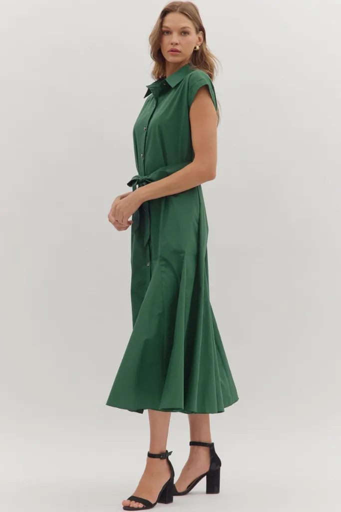 Harriet Button Front Midi Dress Cozy Mood