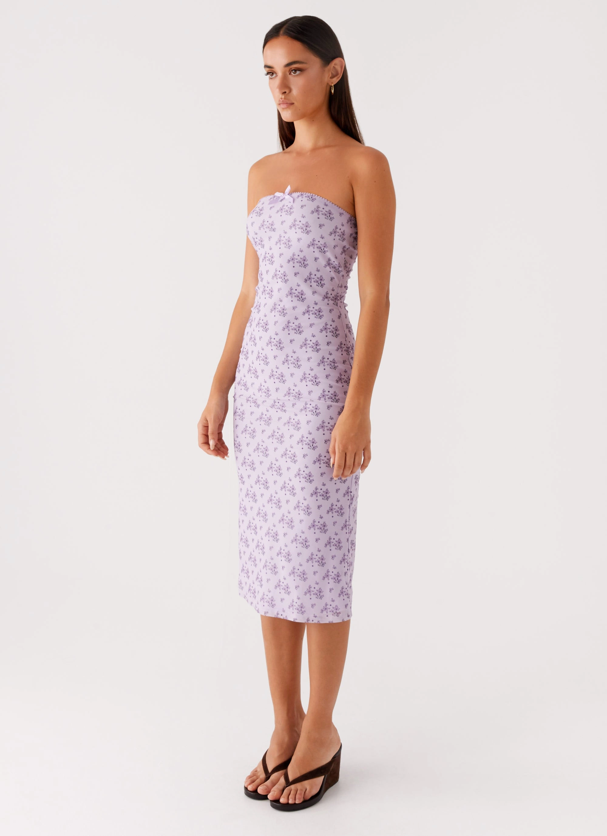Keila Strapless Midi Dress - Lavender Meadow Mood Look