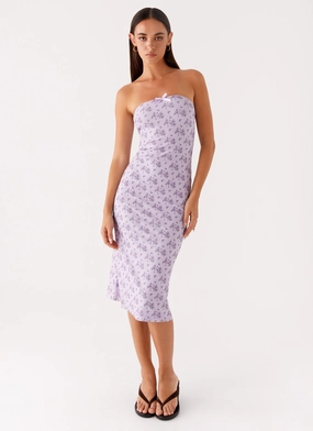 Chic and Cozy Wear Keila Strapless Midi Dress - Lavender Meadow Keila Strapless Midi Dress - Lavender Meadow Grace Vibe