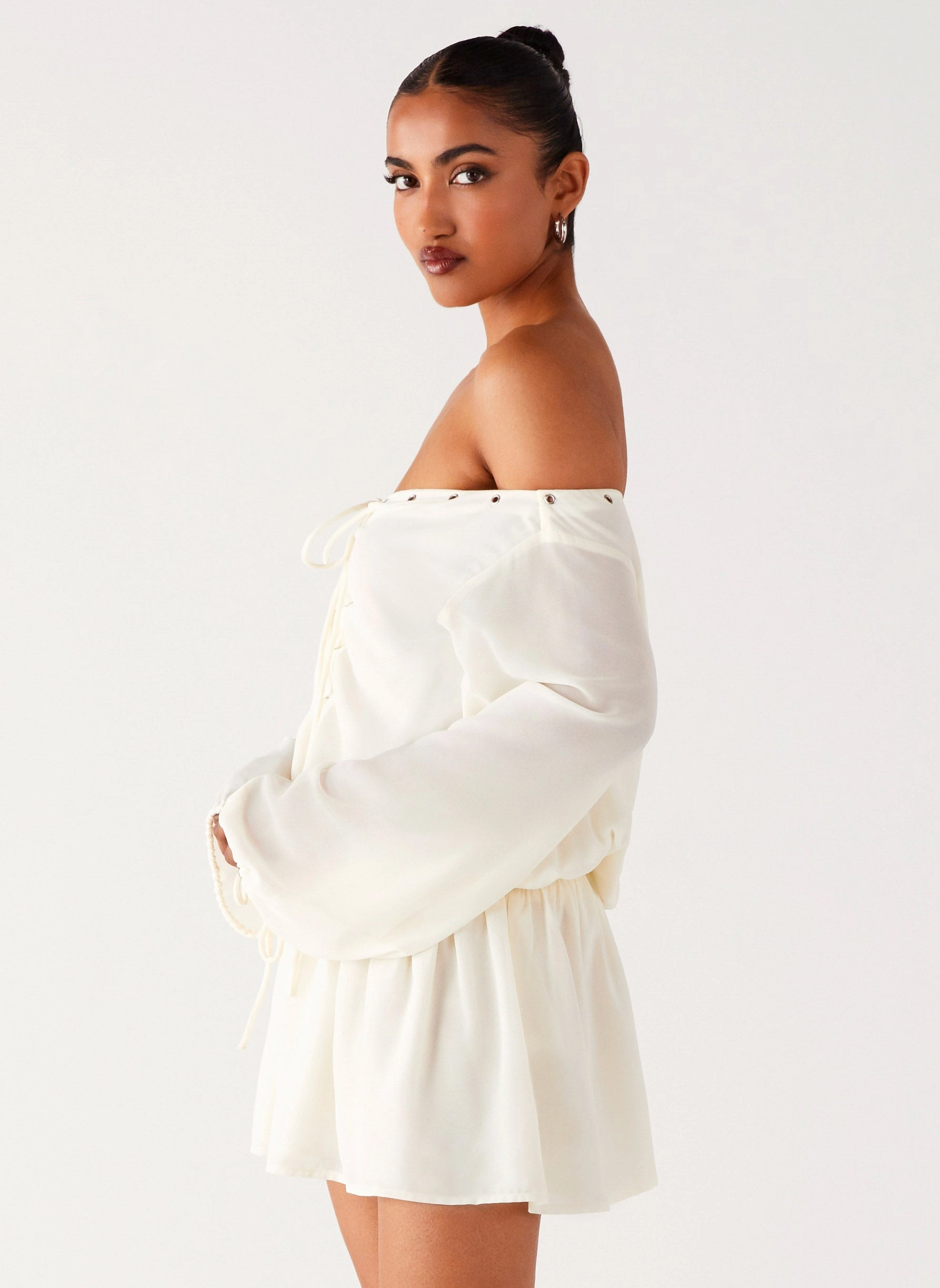 Minimalist Elegance Trendy Fit Astaria Mini Dress - Ivory