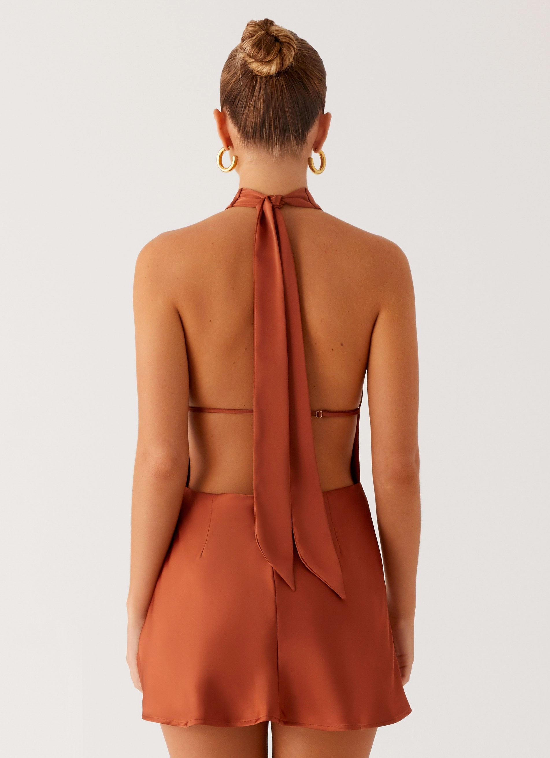 Golden Dunes Mini Dress - Rust Influencer-Style