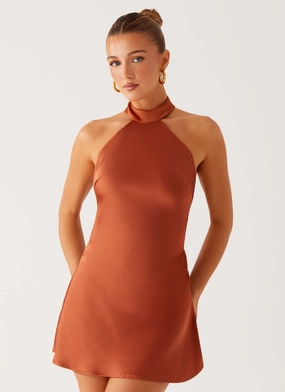 Chic Wear Golden Dunes Mini Dress - Rust Simple Profile Date Ready Golden Dunes Mini Dress - Rust