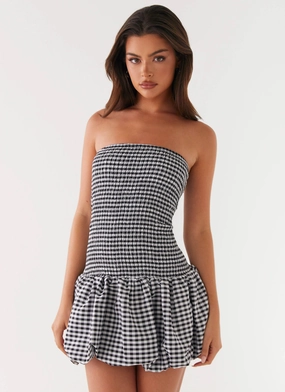 Chic Wear Martell Mini Dress - Black Gingham Martell Mini Dress - Black Gingham Comfy Shape