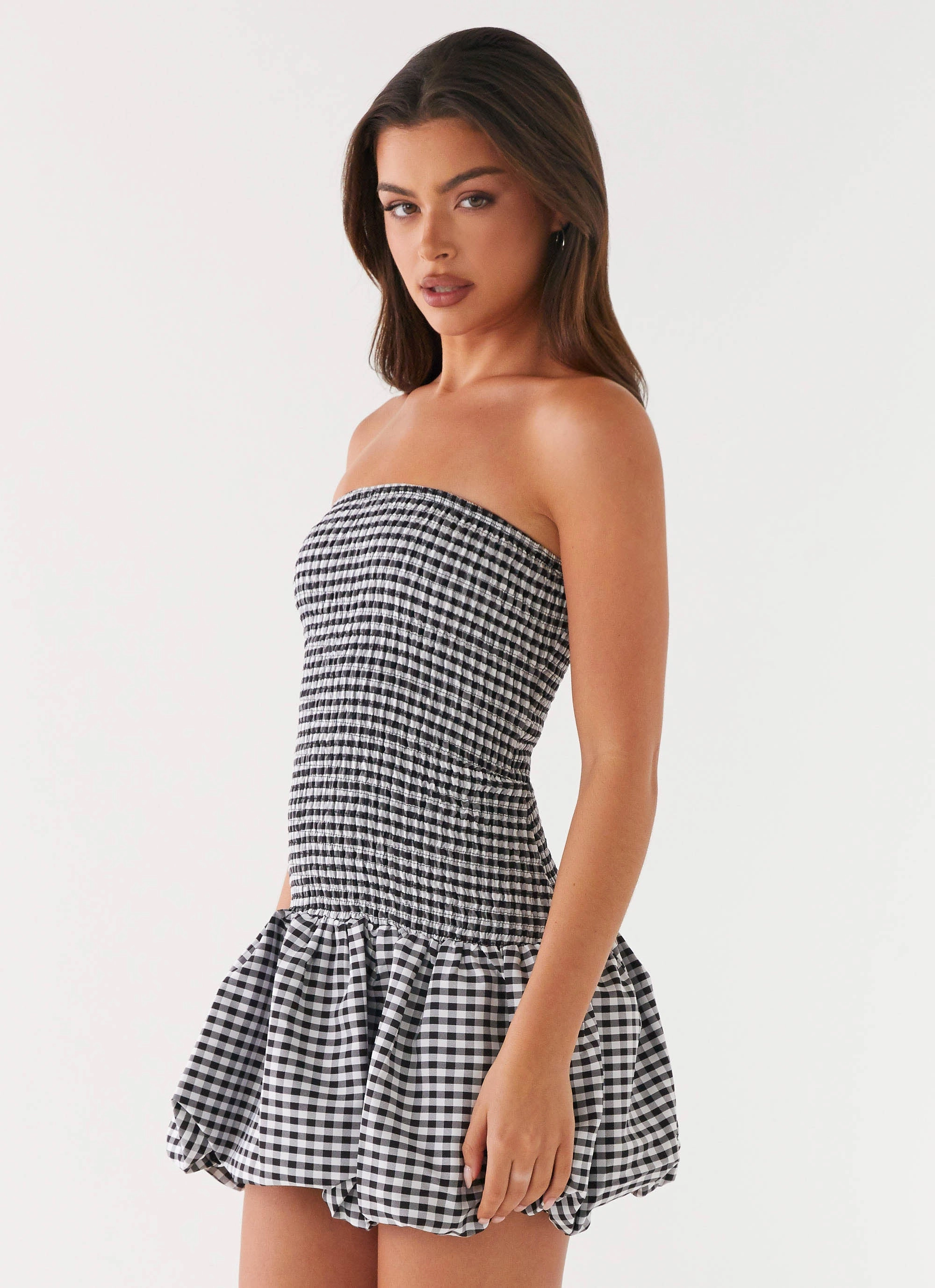 Martell Mini Dress - Black Gingham Refined touch Chill Mode