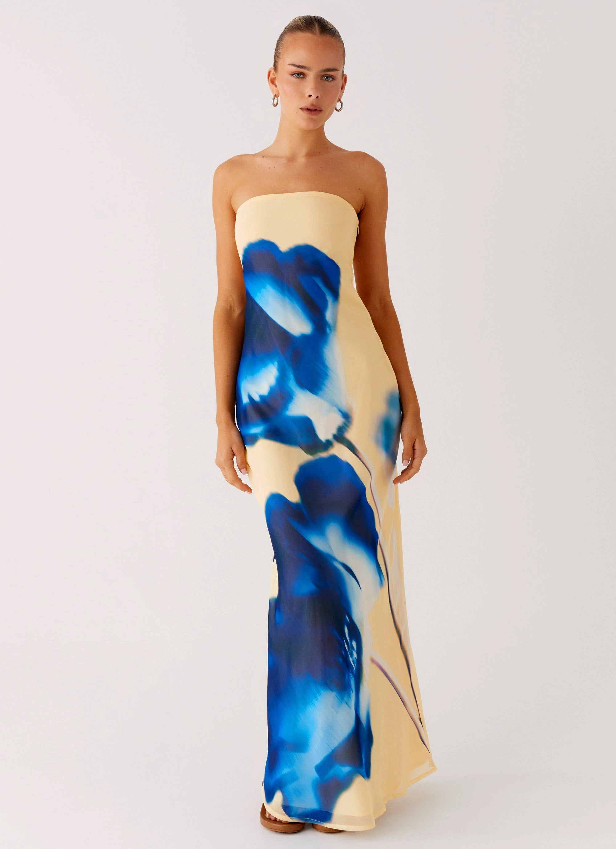 Skin Tone Lightweight Material So You Say Strapless Maxi Dress - Heirloom Floral