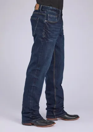Chill Cut Stetson Mens 1313 Modern Stretch Dark Wash Cotton Blend Pieced Jeans Daily Fit Ready to Wear Stetson Mens 1313 Modern Stretch Dark Wash Cotton Blend Pieced Jeans