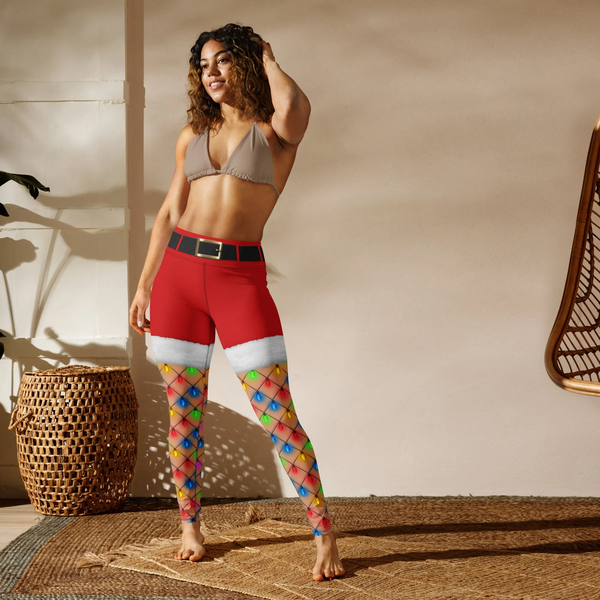 Christmas Lights Shorts Yoga Leggings