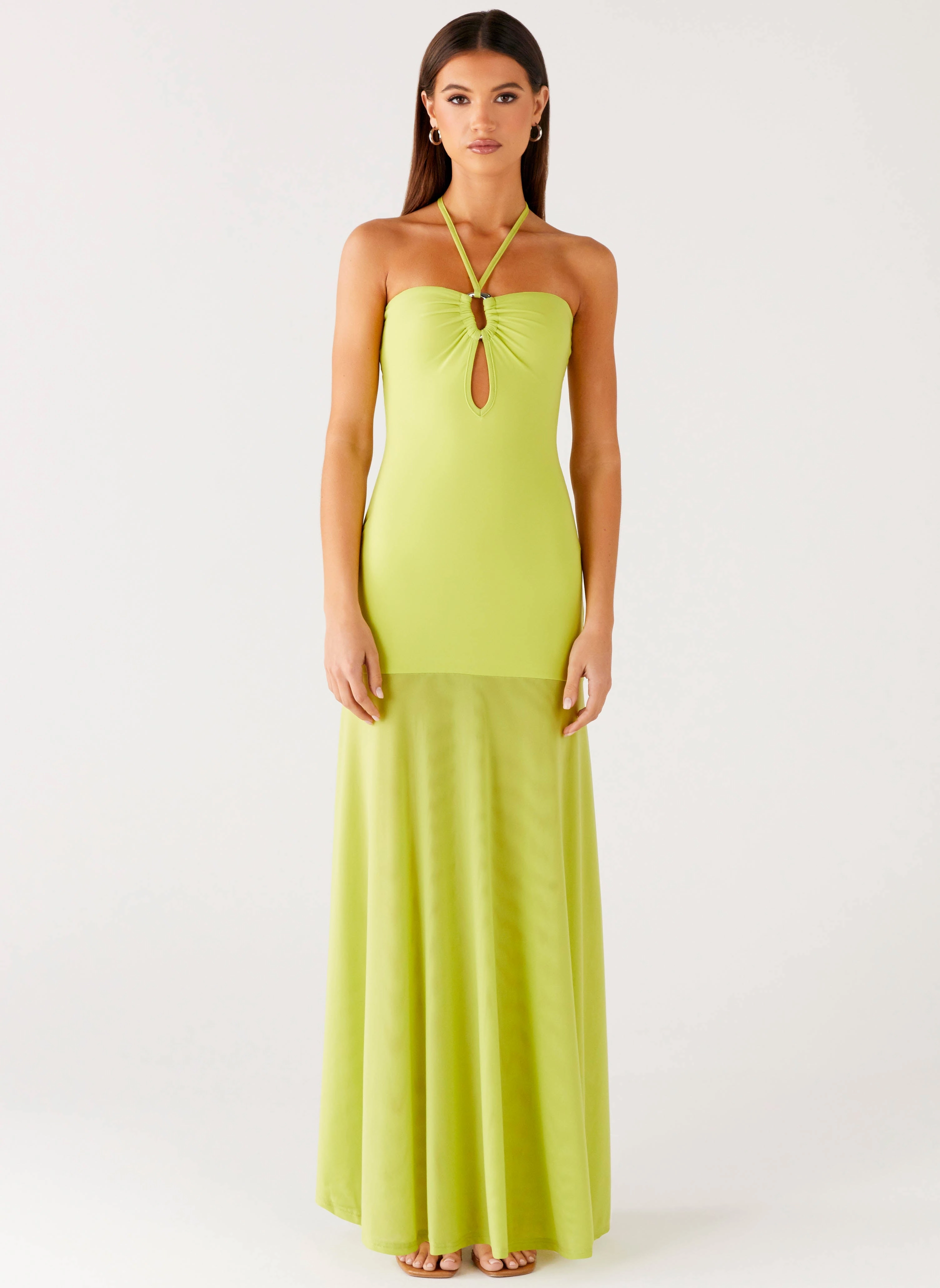Claria Maxi Dress - Lime Relaxed-fit maxi dress Timeless Line