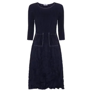 Classic and Comfortable CONTRAST STITCH 3/4 SLV SMASH DRESS CONTRAST STITCH 3/4 SLV SMASH DRESS Peplum-Style Comfy and Cozy