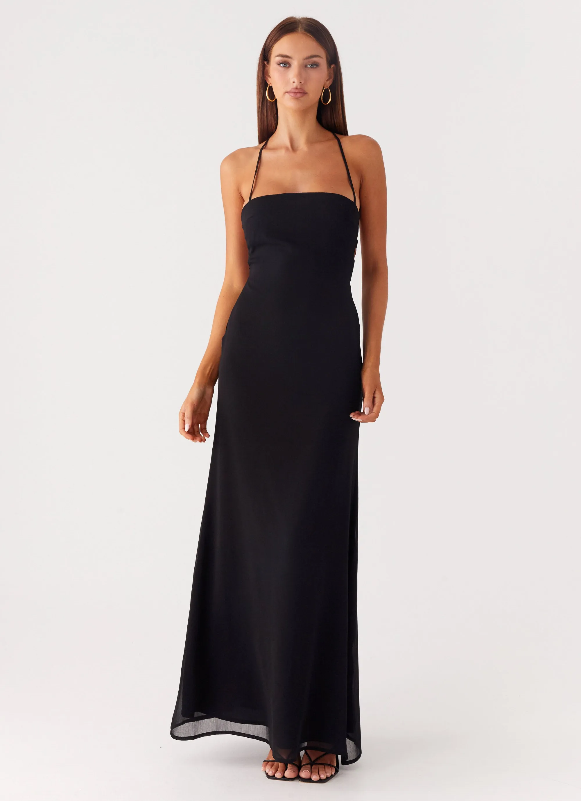Unique Print Peggy Maxi Dress - Black