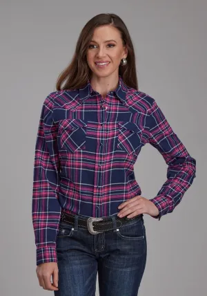 Classic Cuts Roper Womens 2206 Unlined Flannel Blue 100% Cotton L/S Shirt Roper Womens 2206 Unlined Flannel Blue 100% Cotton L/S Shirt Urban Style Essential Piece