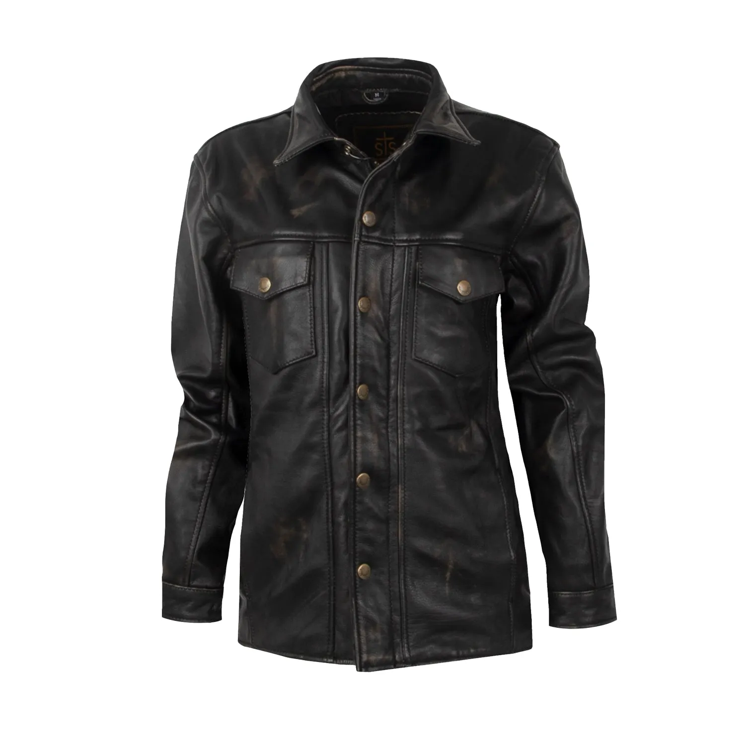 STS Ranchwear Womens Rancher Vintage Black Leather Leather Jacket Quick Dry Weave Technology