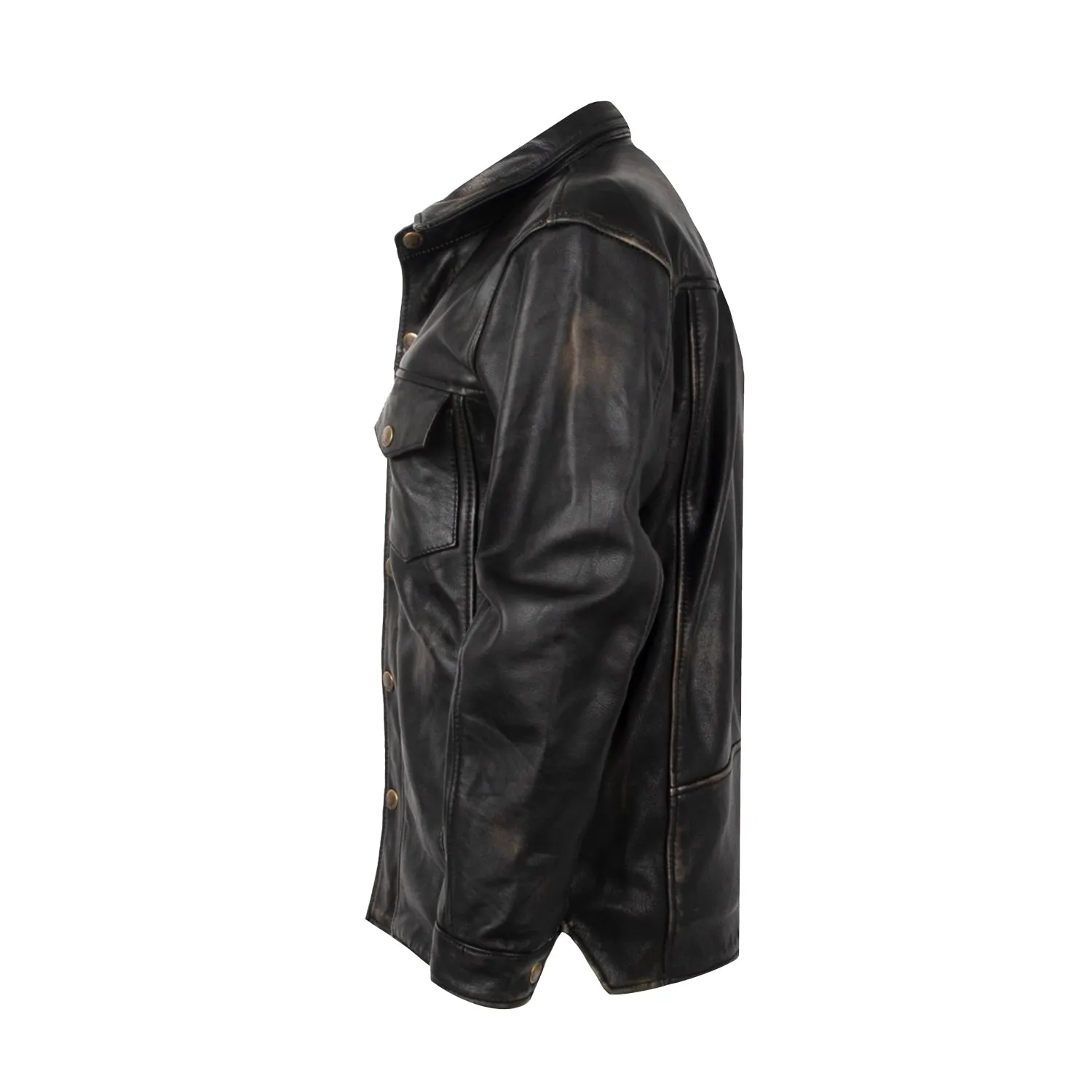 STS Ranchwear Womens Rancher Vintage Black Leather Leather Jacket slim fit