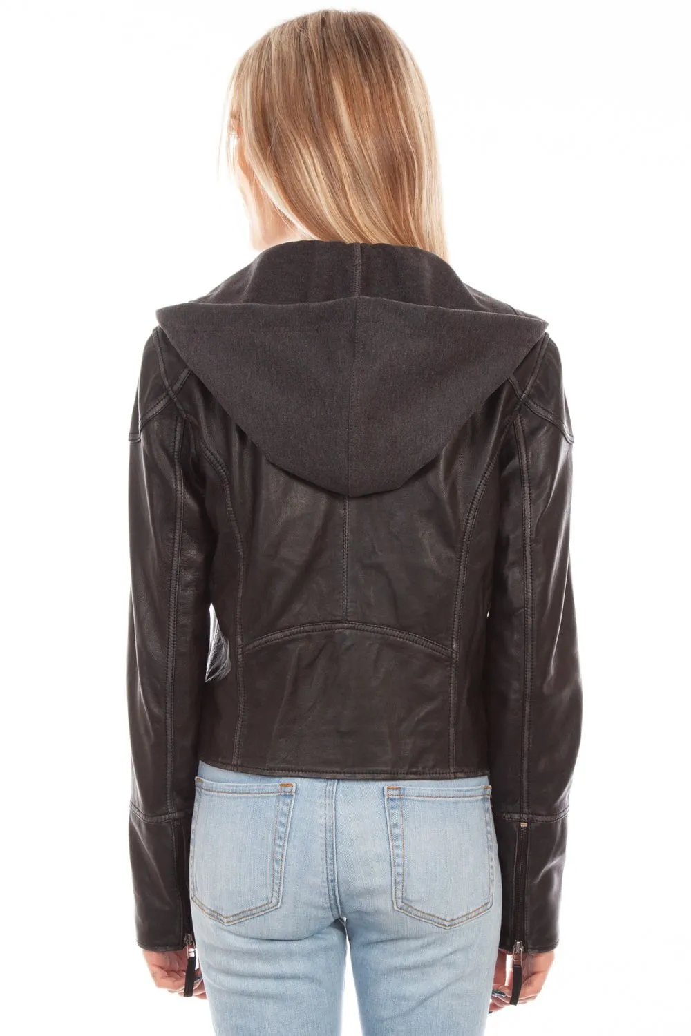 Neutral Look Scully Womens Black Leather Double Breasted Jacket