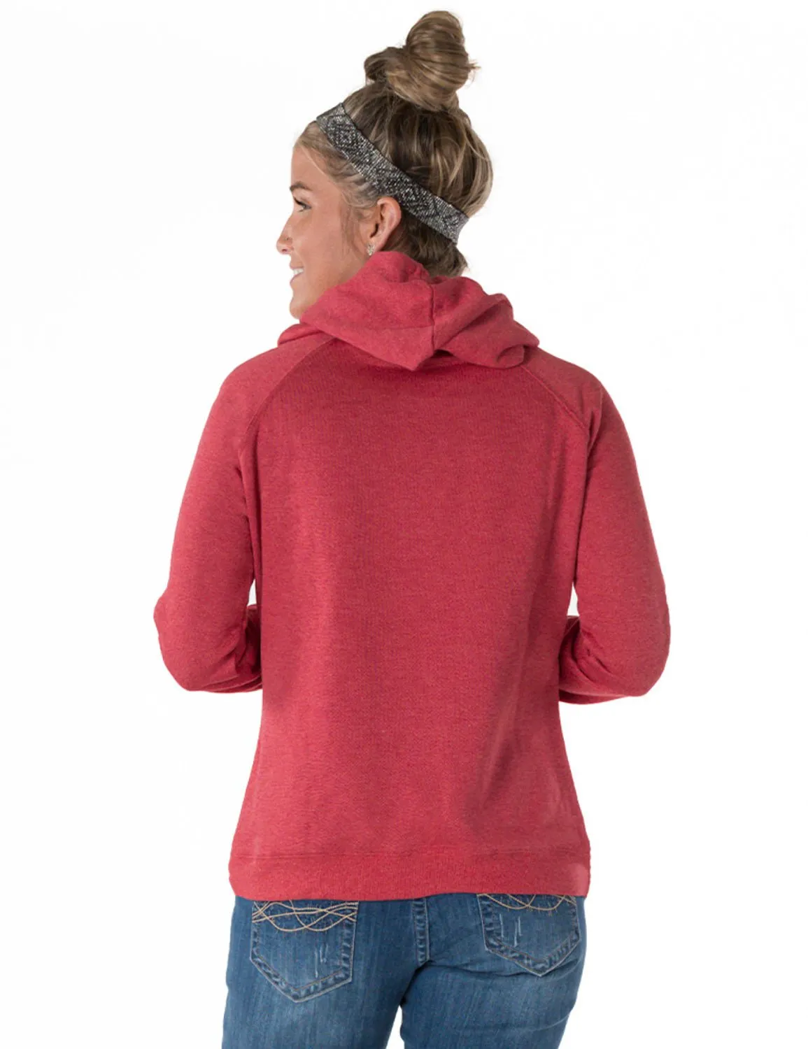 Trend Friendly Night Out Rainy Day Cowgirl Tuff Womens Too Blessed Jr Fit Red Poly/Rayon Hoodie