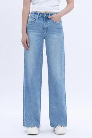 classic tone Jeremy High Rise Clean Cut Raw Hem Wide Jeans Jeremy High Rise Clean Cut Raw Hem Wide Jeans Everyday Motion Unisex Wear Artist Vibe