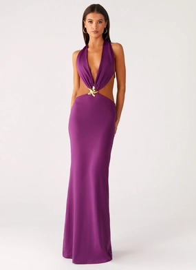 Classic Comfort Fit Sea Siren Maxi Dress - Violetta Sea Siren Maxi Dress - Violetta Breathable Wearable Back-Zip