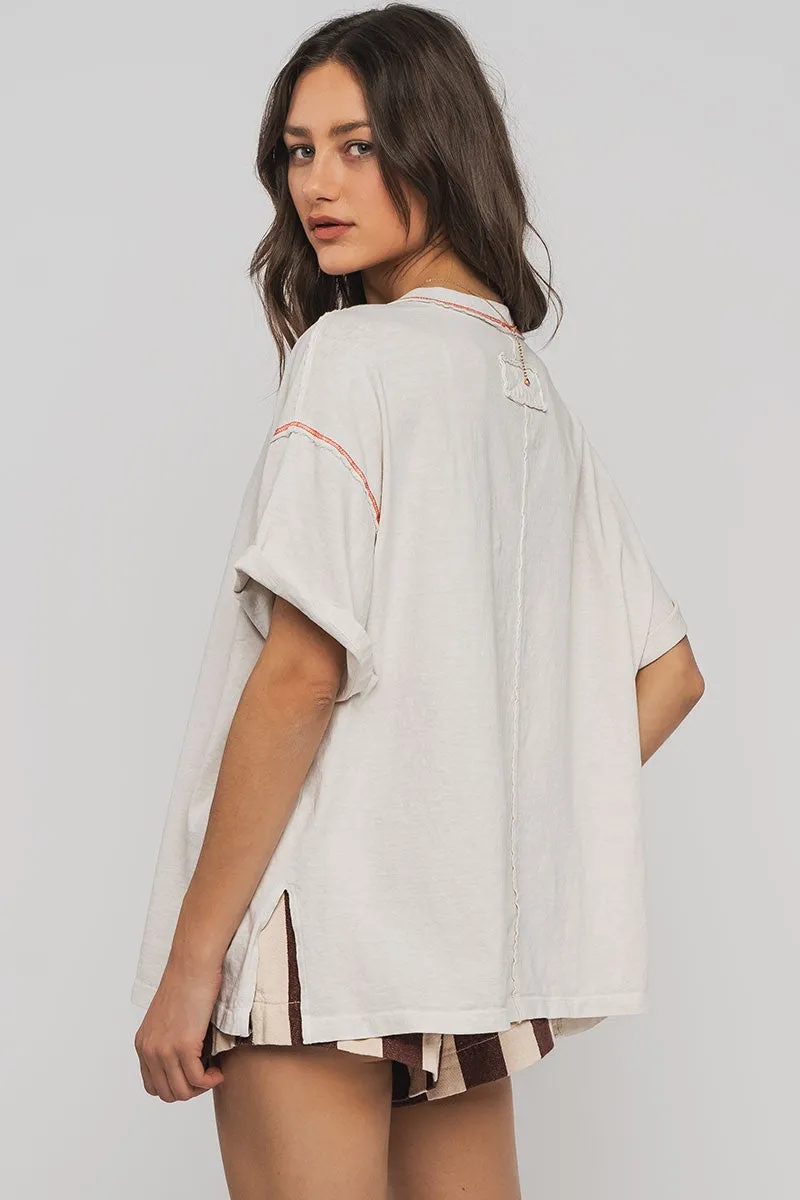 Timeless Oversized Tee - Chalk Outdoor Trend Look MoistureWicking