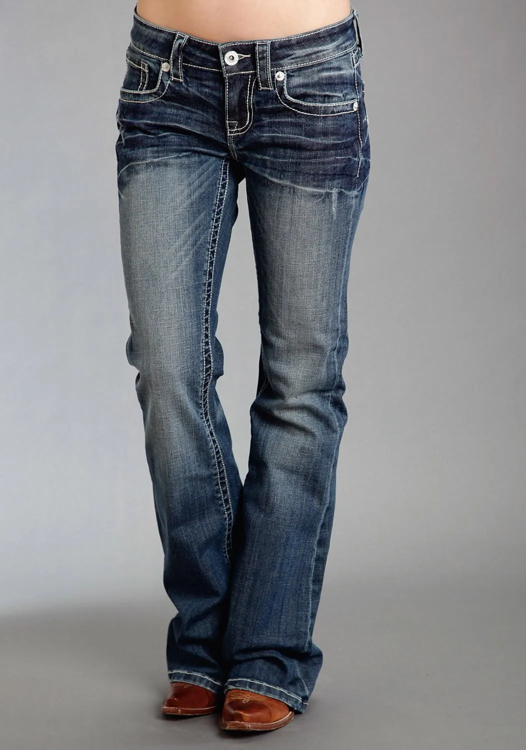 Everyday Vibrant Weekend Vibes Stetson Womens 816 Classic Heavy White S Blue Cotton Blend Jeans