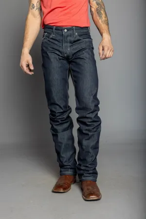 Clean Silhouette Kimes Ranch Mens Raw James Blue 100% Cotton Jeans Work Ready Lightweight Textured Shape Retention Kimes Ranch Mens Raw James Blue 100% Cotton Jeans