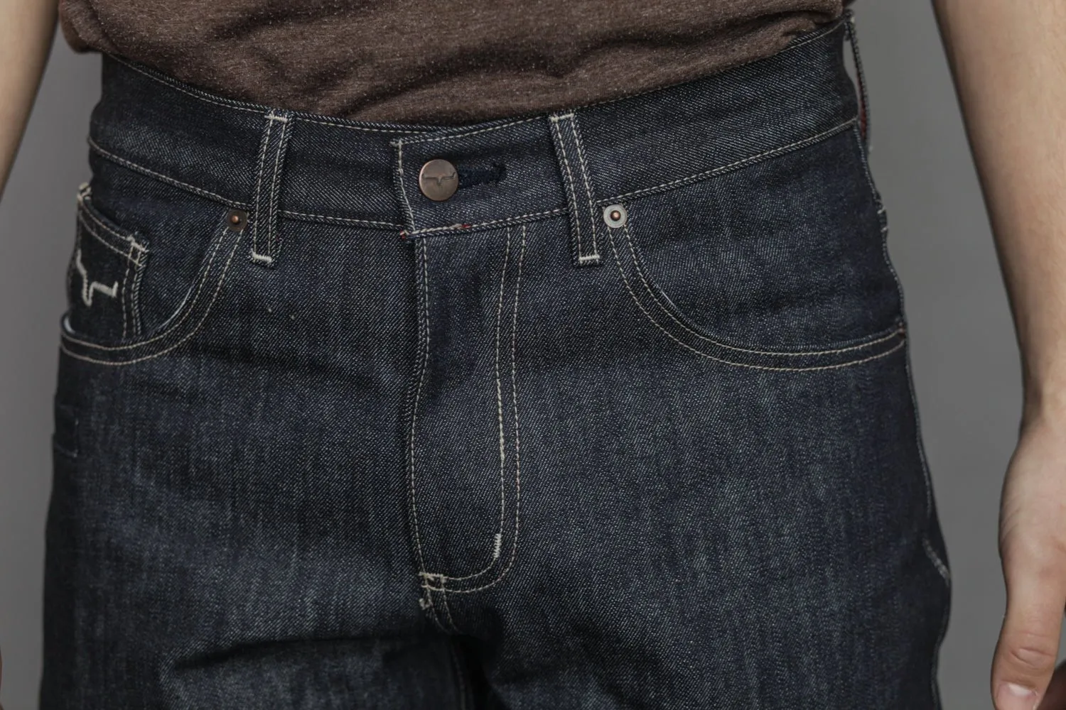 Basic Necessity Perfect Fit Kimes Ranch Mens Raw James Blue 100% Cotton Jeans
