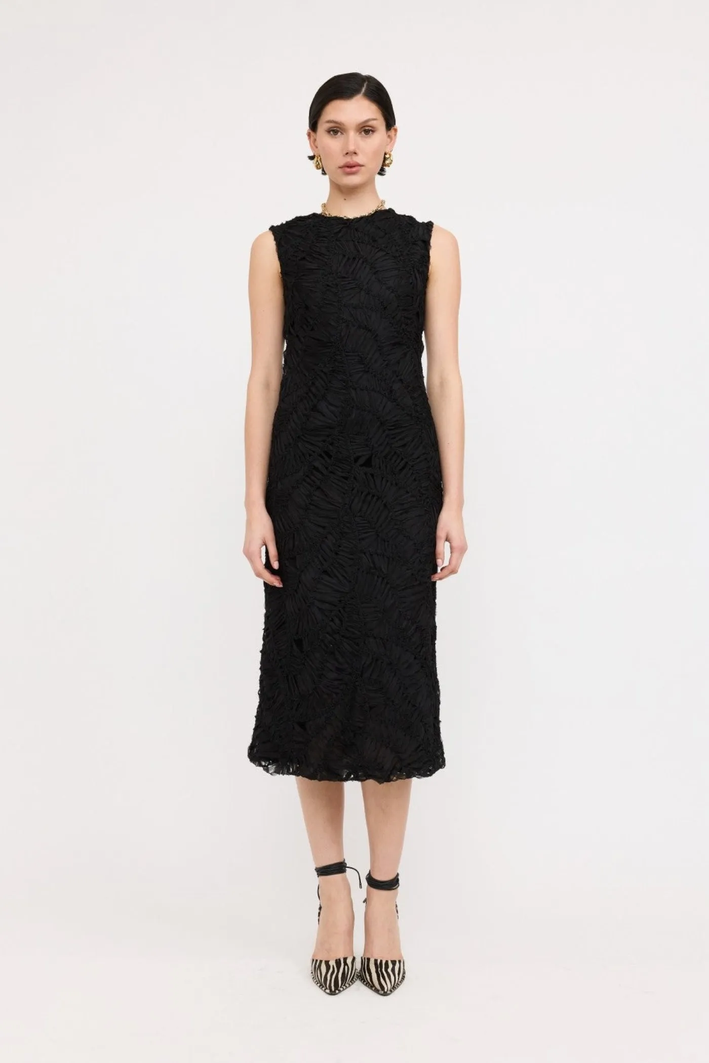 Dreamy Look CLEO TEXTURED MIDI DRESS