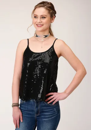 Climate Control Roper Womens Black Polyester Sequin Lined S/L Cami Water Repellent Finish Roper Womens Black Polyester Sequin Lined S/L Cami