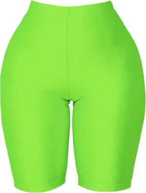 cloudmall Women's Shiny High Waist Active Workout Yoga Running Shorts Knee Length Leggings
