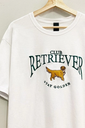 Club Retriever Embroidered Tee S-XL Timeless - classic Club Retriever Embroidered Tee S-XL Contrast Inner Binding TexturedWeavePattern