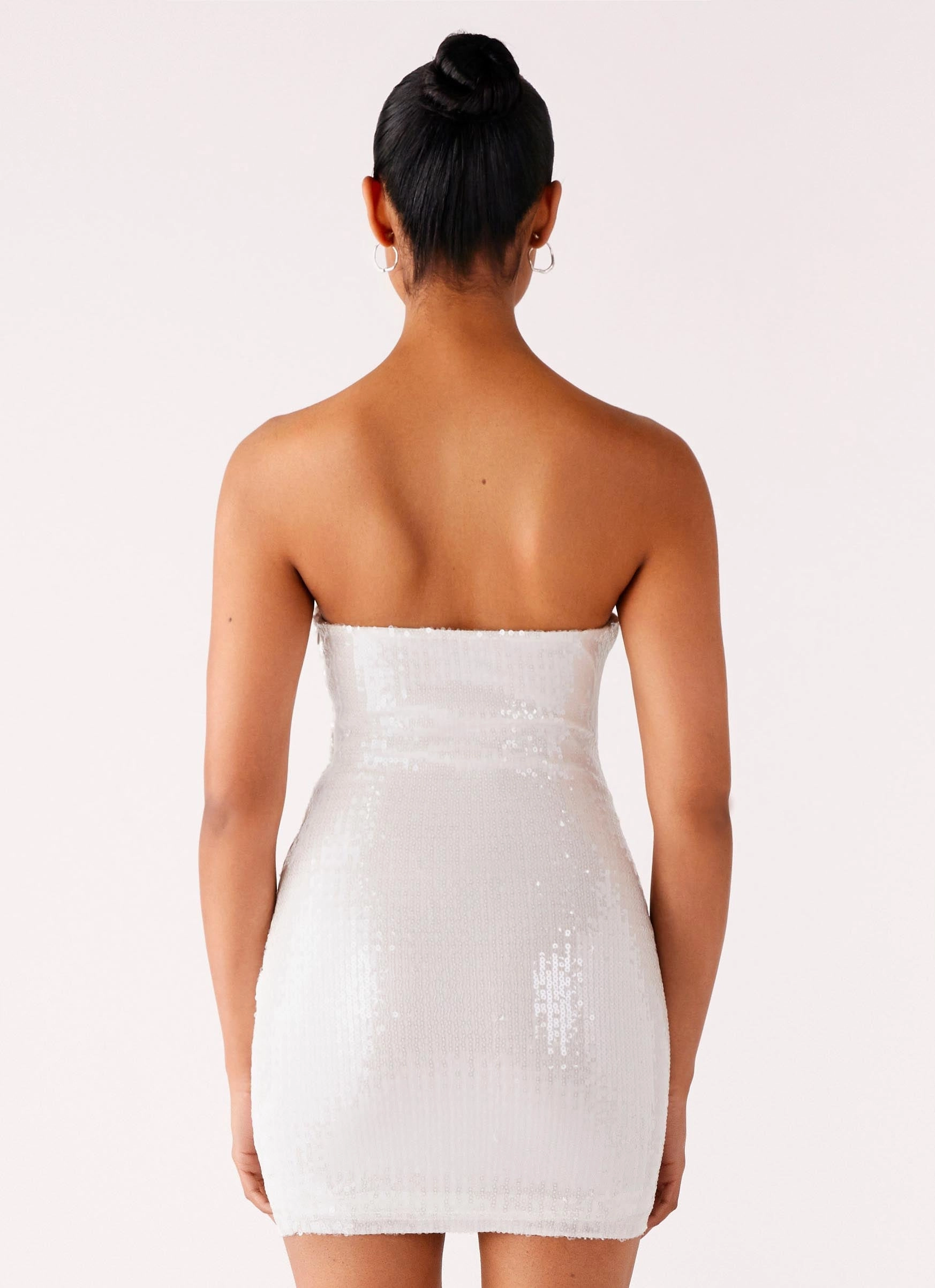 Comfy and Cozy Clyra Sequin Mini Dress - Ivory