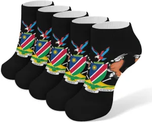 Coat Arms Of Namibia 5 Pairs Unisex Activewear Ankle Socks Lightweight Low Cut And No Show Socks