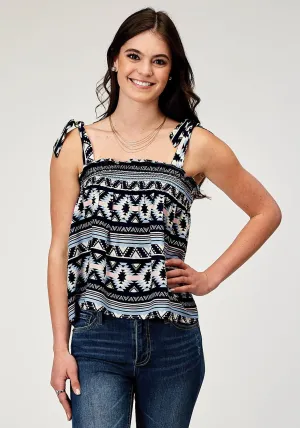 Collar Stay Slots Roper Womens 1991 Aztec Navy 100% Rayon S/L Tank Top Roper Womens 1991 Aztec Navy 100% Rayon S/L Tank Top Durable Quality