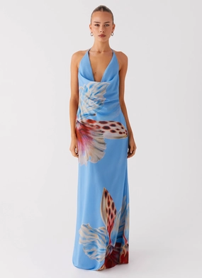 Column Shape Stars Align Cowl Maxi Dress - Deep Sea Bloom Stars Align Cowl Maxi Dress - Deep Sea Bloom Lightweight Fit