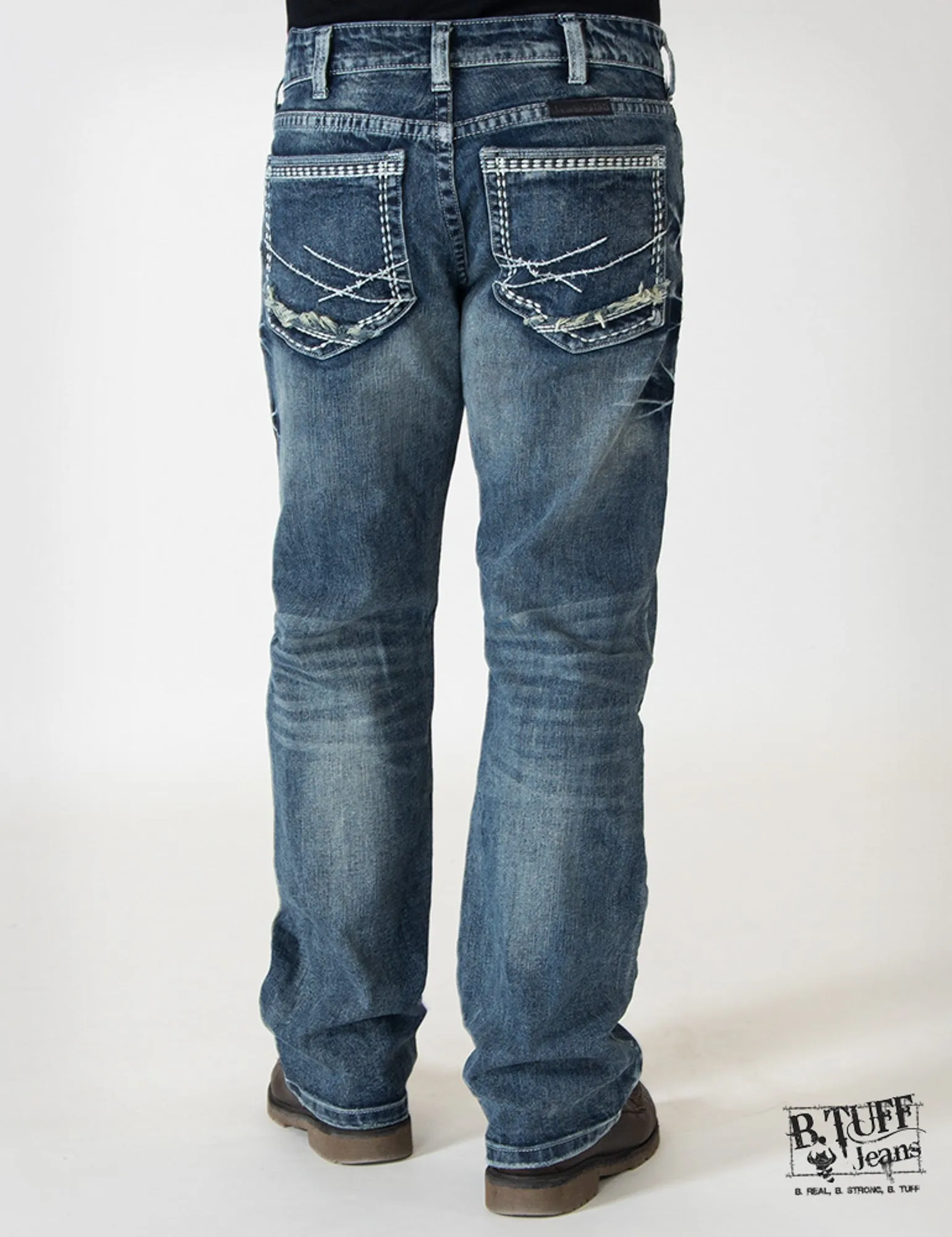 Mens Medium Wash Cotton Blend Jeans Monster Mike Streetwear Fan Evening Stroll Elegant